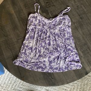 Purple flowered tank top